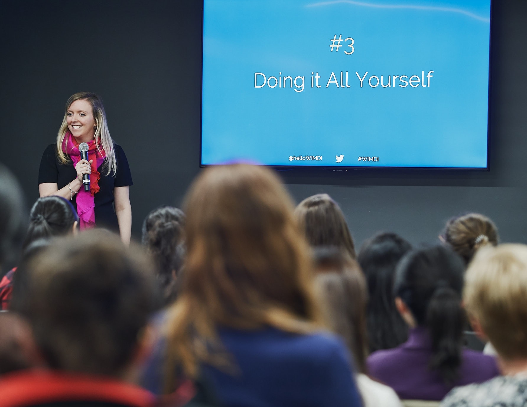 Holly talks to group of professional women about advocating for themselves at work | by Vancouver photographer Angela McConnell